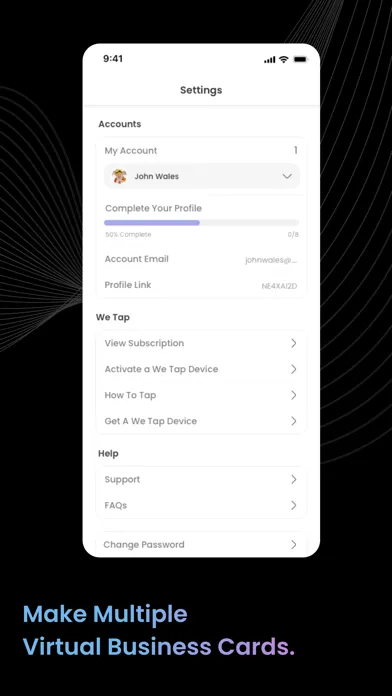 Tangkapan layar GetWetap – NFC Business Card